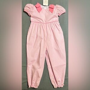 The Beaufort Bonnet Company Pink Gingham Ryleigh Romper (New)